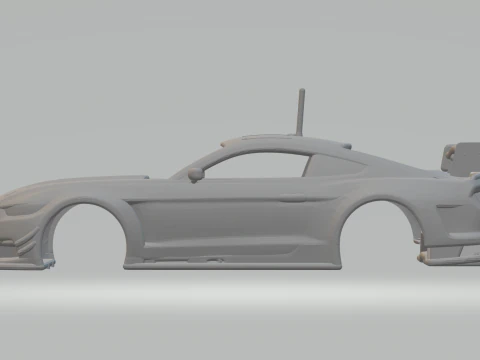 Mustang gt race car 3D Print Model