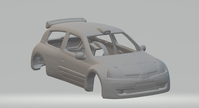 Renault clio race car Modello di stampa 3D .c4d .max .obj .3ds .fbx .stl .blend 