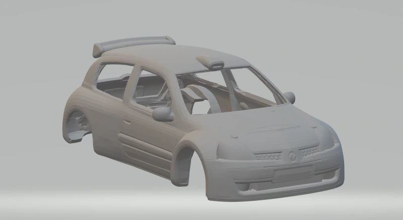 Renault clio race car 3D Print Model .c4d .max .obj .3ds .fbx .stl .blend 
