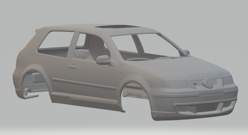 Vw golf custom Modelo de impresión 3D .c4d .max .obj .3ds .fbx .stl .blend 
