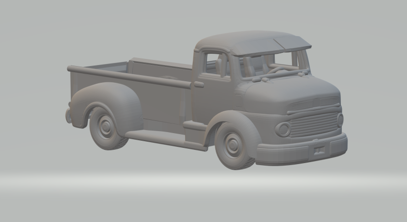 Mercedes 1111 custom truck 3D Print Model .c4d .max .obj .3ds .fbx .stl .blend