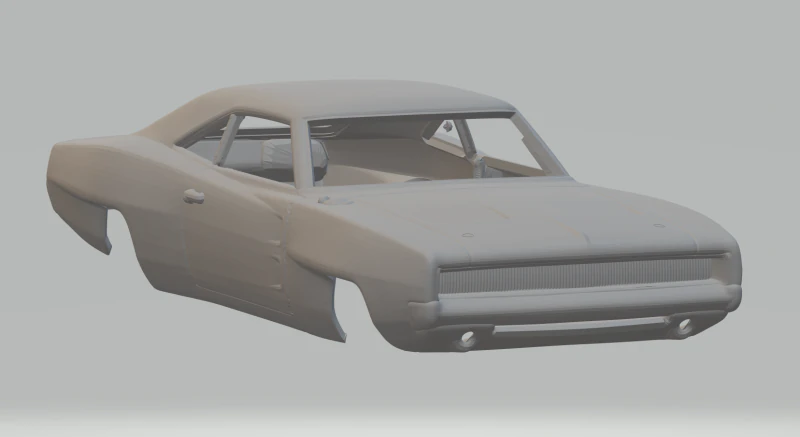 Dodge charger widebody 3D Print Model .c4d .max .obj .3ds .fbx .stl .blend 