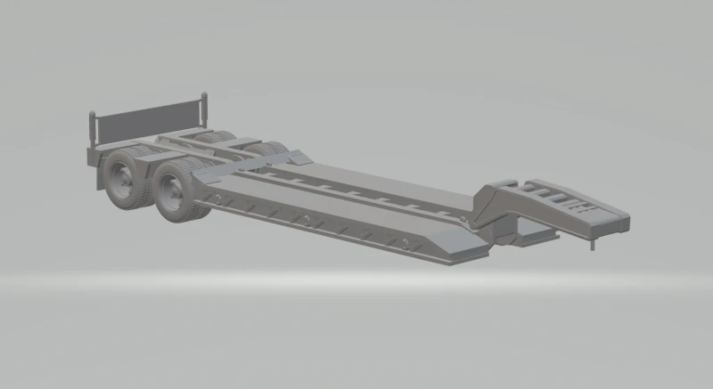 Trailer lowboy 3D Print Model .c4d .max .obj .3ds .fbx .stl .blend 
