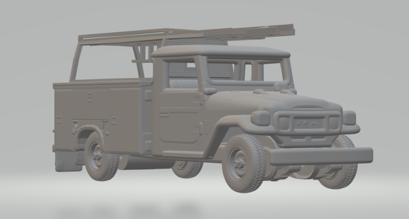Toyota hj45 service truck Model do druku 3D .c4d .max .obj .3ds .fbx .stl .blend 
