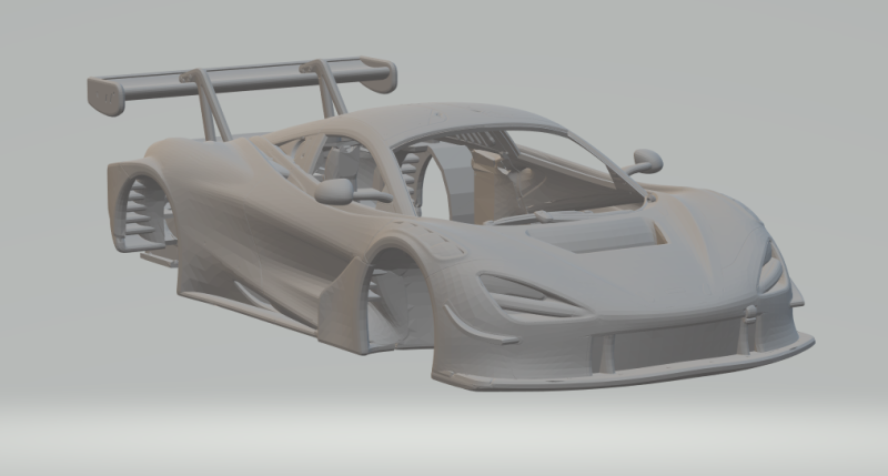Mclaren 720 gt3 3D Print Model .c4d .max .obj .3ds .fbx .stl .blend