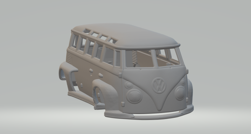 Vw bus custom 3D Print Model .c4d .max .obj .3ds .fbx .stl .blend 