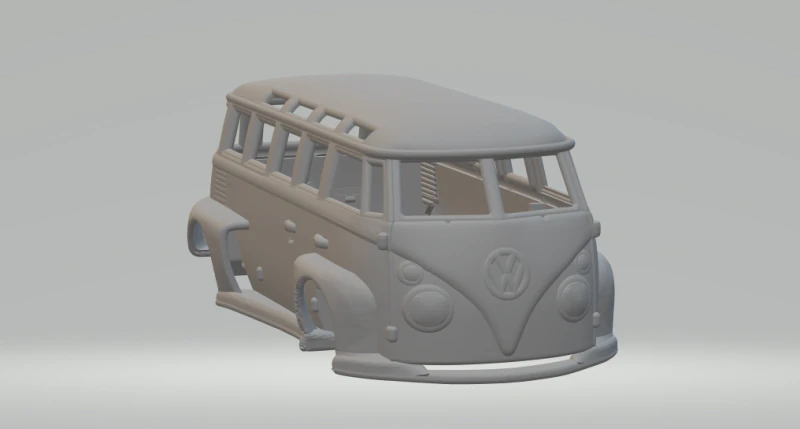 Vw bus custom 3D Print Model .c4d .max .obj .3ds .fbx .stl .blend