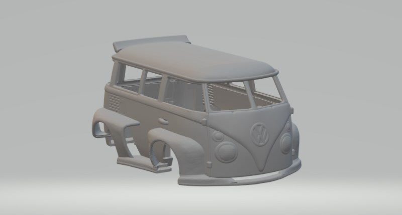 Vw bus kool kombi extreme v2 3D प्रिंट मॉडल .c4d .max .obj .3ds .fbx .stl .blend 