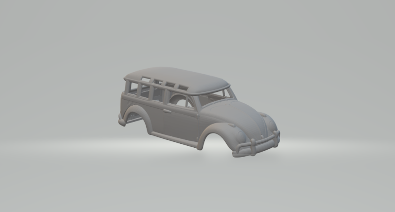 Vw beetle wagon 3Dプリントモデル .c4d .max .obj .3ds .fbx .stl .blend