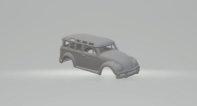 Vw beetle wagon 3D Print Model .c4d .max .obj .3ds .fbx .stl .blend 
