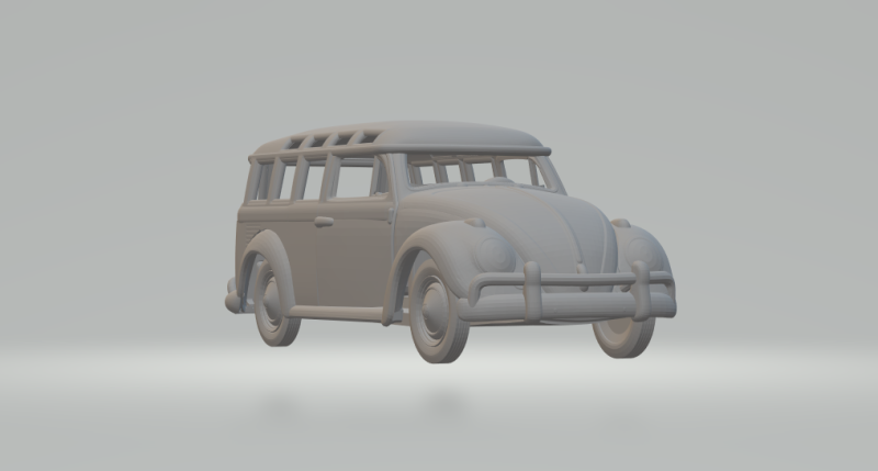 Vw beetle wagon kit 3D Baskı Modeli .c4d .max .obj .3ds .fbx .stl .blend 
