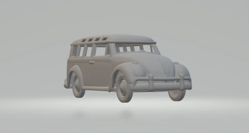 Vw beetle wagon kit 3D Print Model .c4d .max .obj .3ds .fbx .stl .blend 