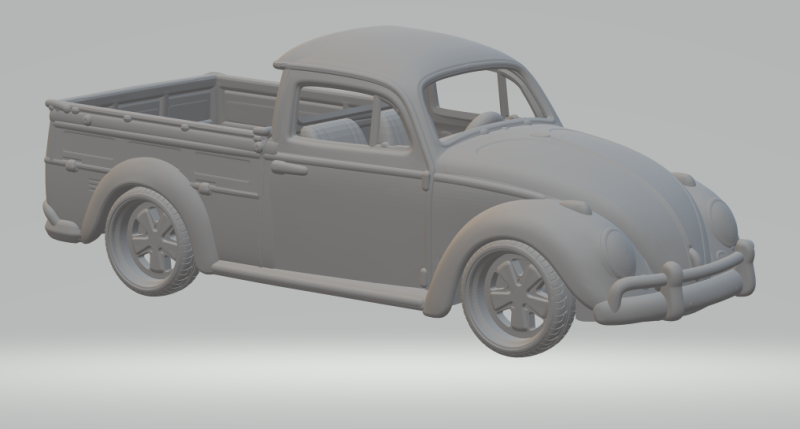 Vw beetle pick up 3D Print Model .c4d .max .obj .3ds .fbx .stl .blend 