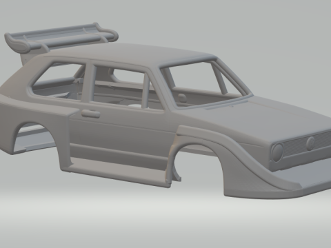 Volkswagen golf race car 3D-printmodel