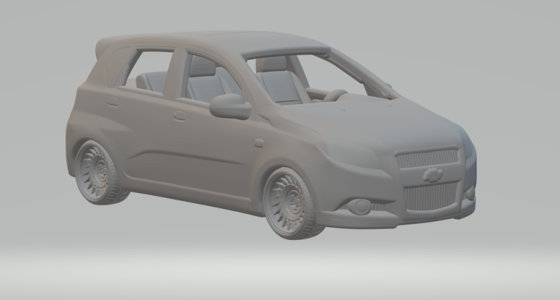 Chevrolet aveo 3Dプリントモデル .c4d .max .obj .3ds .fbx .stl .blend 