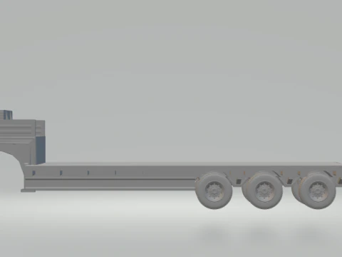 Lowboy transport trailer 3D Print Model