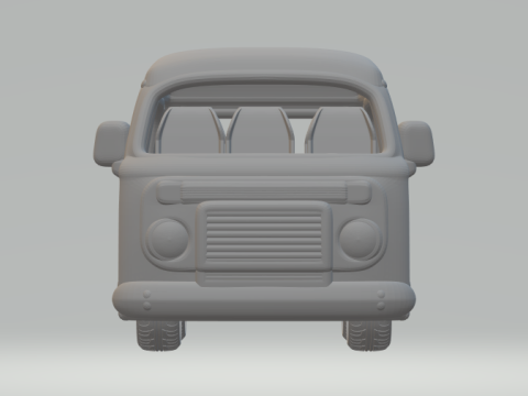 Volkswagen bus kombi 3Dプリントモデル