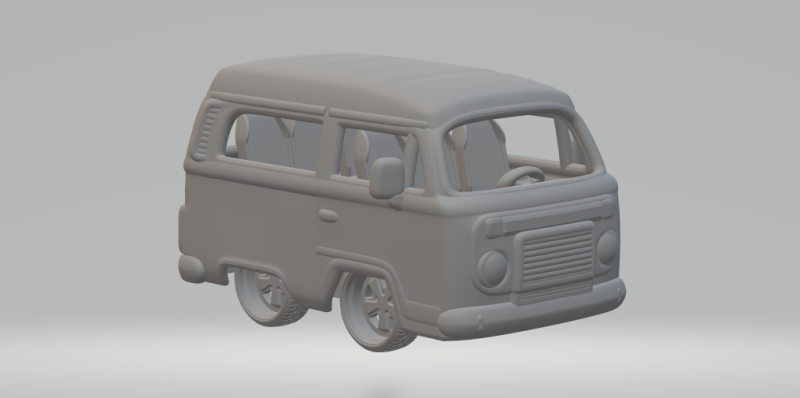Volkswagen bus kombi 3Dプリントモデル .c4d .max .obj .3ds .fbx .stl .blend 