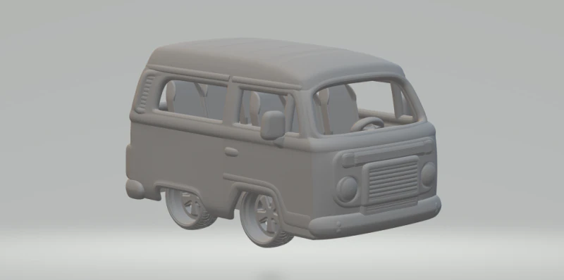 Volkswagen bus kombi 3D Print Model .c4d .max .obj .3ds .fbx .stl .blend