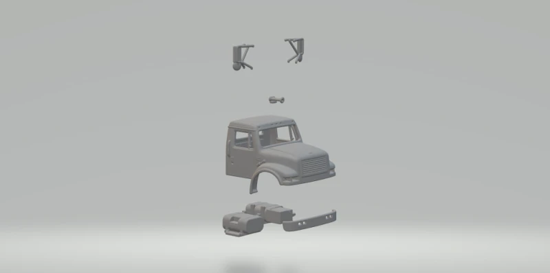 International 4900 cabin 3D Print Model .c4d .max .obj .3ds .fbx .stl .blend 