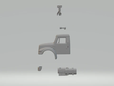 International 4900 cabin 3D Print Model