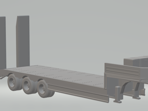 Trailer lowboy 3D 打印模型