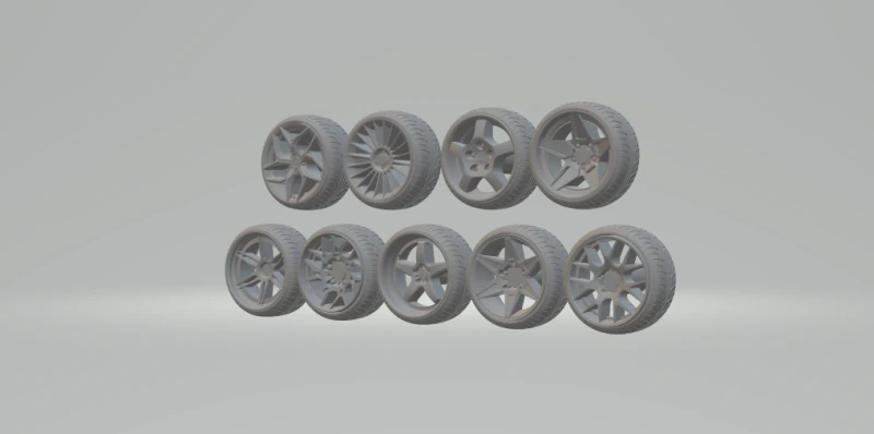 Pack wheels diecast 3D Print Model .c4d .max .obj .3ds .fbx .stl .blend