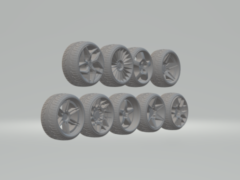 Pack wheels diecast Modello di stampa 3D