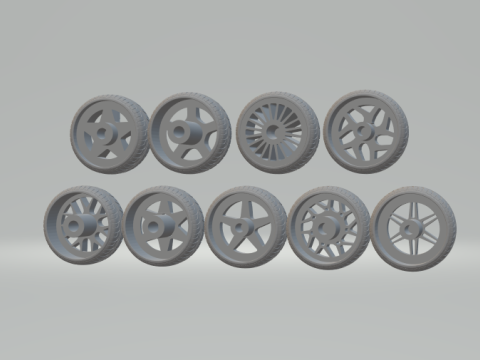 Pack wheels diecast Modello di stampa 3D