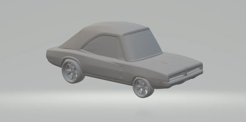 Dodge charger cartoon 3D Print Model .c4d .max .obj .3ds .fbx .stl .blend 
