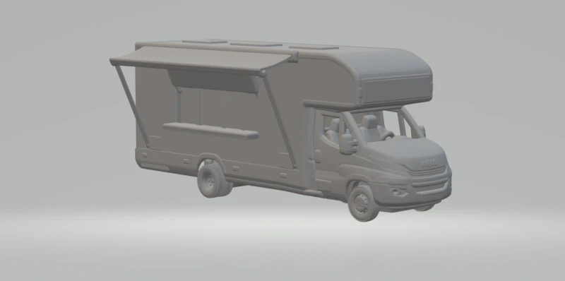 Iveco foodtruck 3D Print Model .c4d .max .obj .3ds .fbx .stl .blend