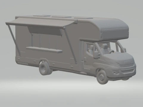 Caminh&atilde;o de comida Iveco Modelo de Impressão 3D