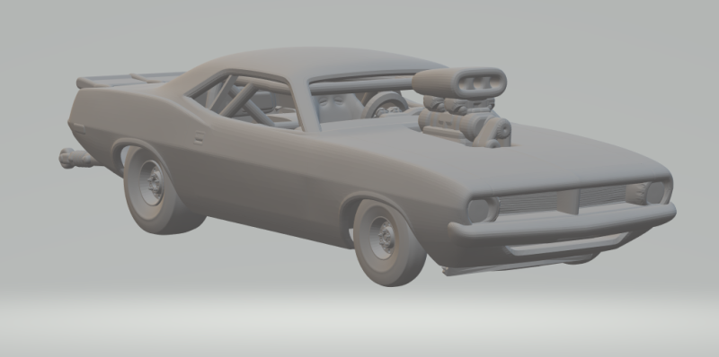 PLYMOUTH BARRACUDA 3D Print Model .c4d .max .obj .3ds .fbx .stl .blend 