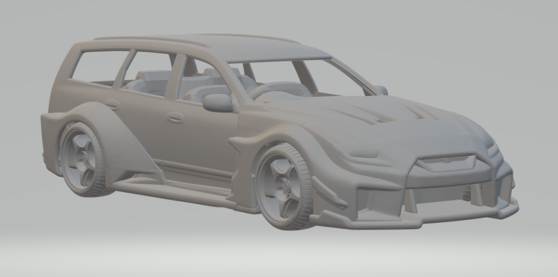Nissan stagea gtr custom kit 3D Druckmodell .c4d .max .obj .3ds .fbx .stl .blend 
