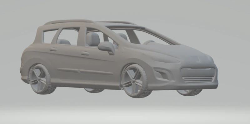 Peugeot 308 sw 3D Print Model .c4d .max .obj .3ds .fbx .stl .blend 