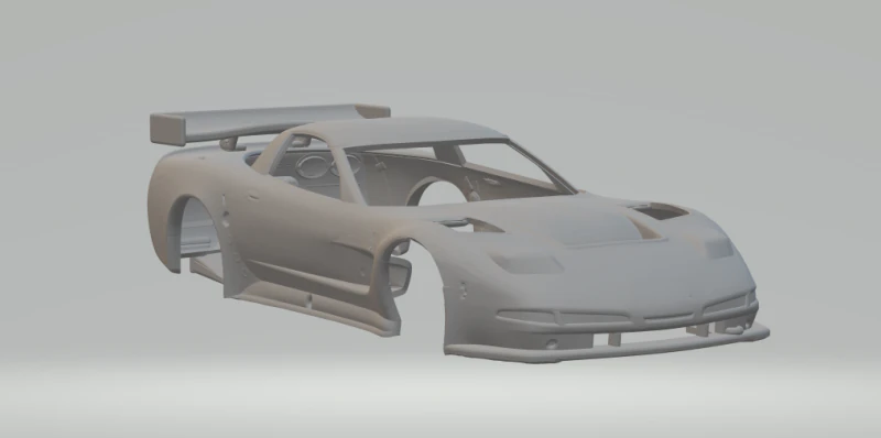 Chevrolet corvette race car 3D Print Model .c4d .max .obj .3ds .fbx .stl .blend