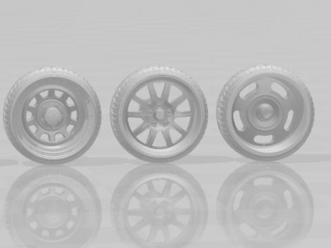 Pack wheels muscle 3D-printmodel