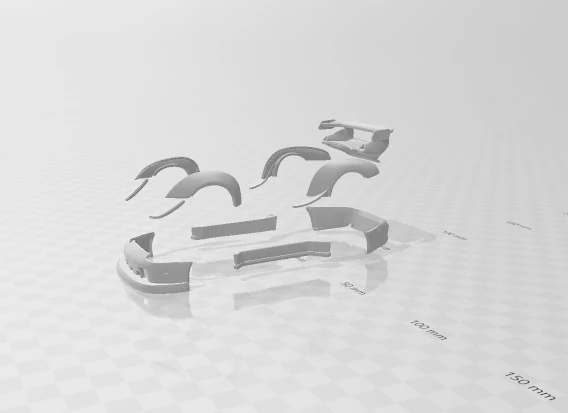 Body kit rwb 3D Print Model .c4d .max .obj .3ds .fbx .stl .blend 