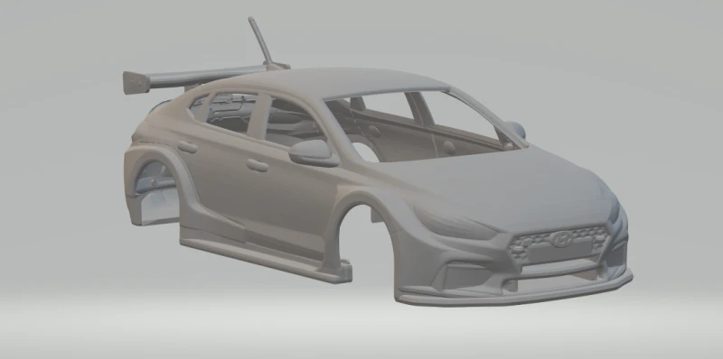 ヒュンダイのレースカー 3Dプリントモデル .c4d .max .obj .3ds .fbx .stl .blend 