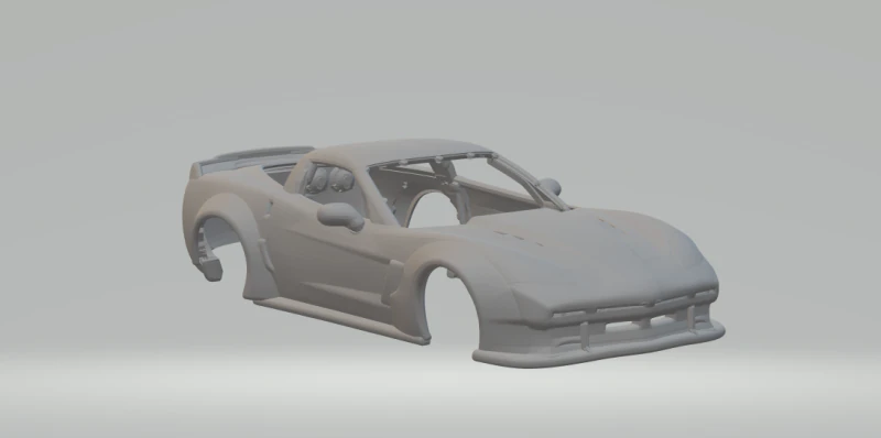 Corvette retro look 3D Print Model .c4d .max .obj .3ds .fbx .stl .blend 