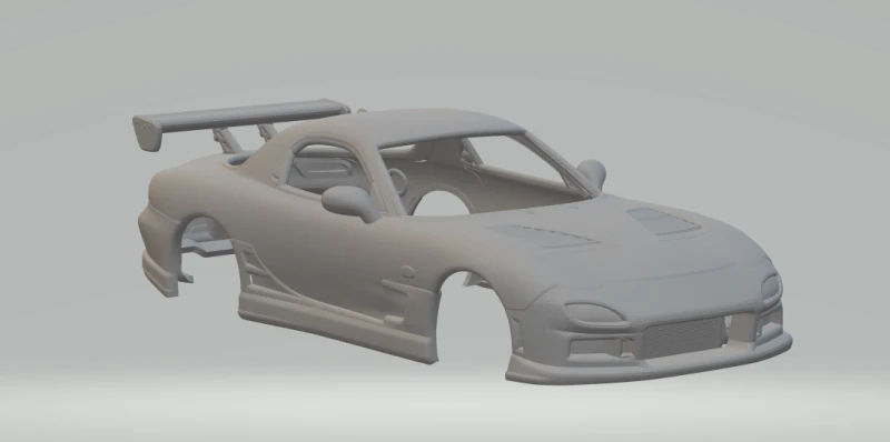 Mazda rx7 3D Print Model .c4d .max .obj .3ds .fbx .stl .blend 