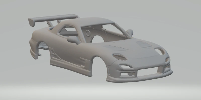 Mazda rx7 3D Print Model .c4d .max .obj .3ds .fbx .stl .blend 