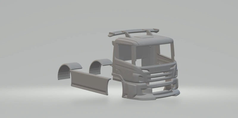 Scania slot truck 3D Print Model .c4d .max .obj .3ds .fbx .stl .blend 