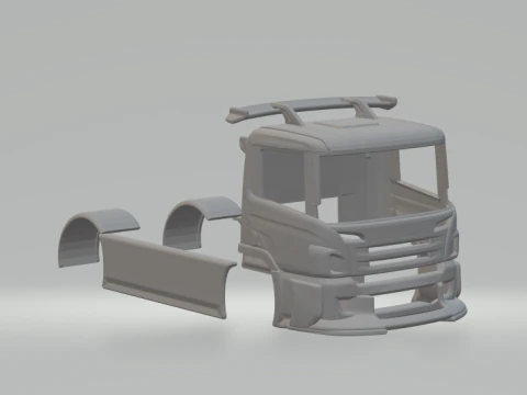 Caminh&atilde;o ca&ccedil;a-n&iacute;queis Scania Modelo de Impressão 3D