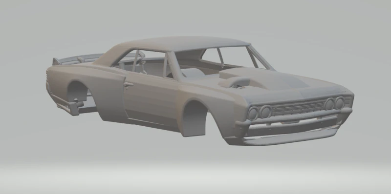 Chevrolet chevelle custom 3D Print Model .c4d .max .obj .3ds .fbx .stl .blend 