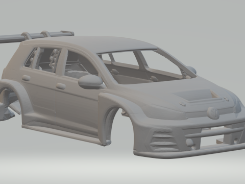 Volkswagen golf race car 3D Print Model