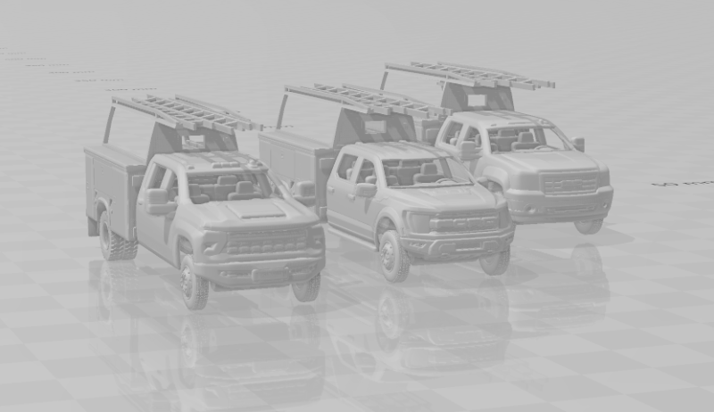 Pack crew truck service 3D Принт Модель .c4d .max .obj .3ds .fbx .stl .blend