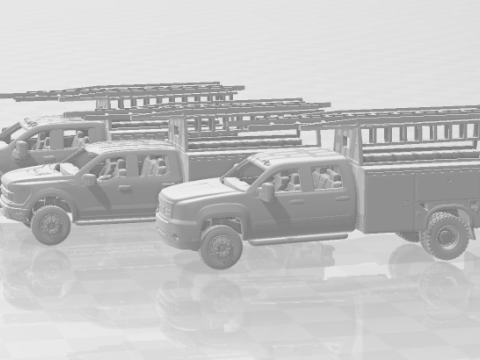 Pack crew truck service 3D Принт Модель