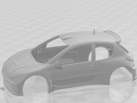 Peugeot 206 rally Model do druku 3D