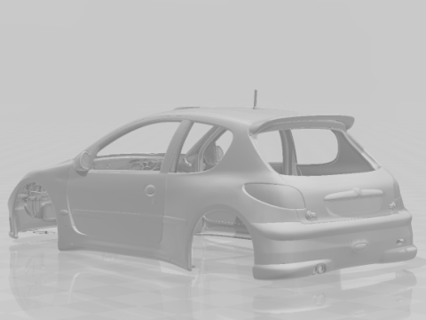 Peugeot 206 rally Model do druku 3D